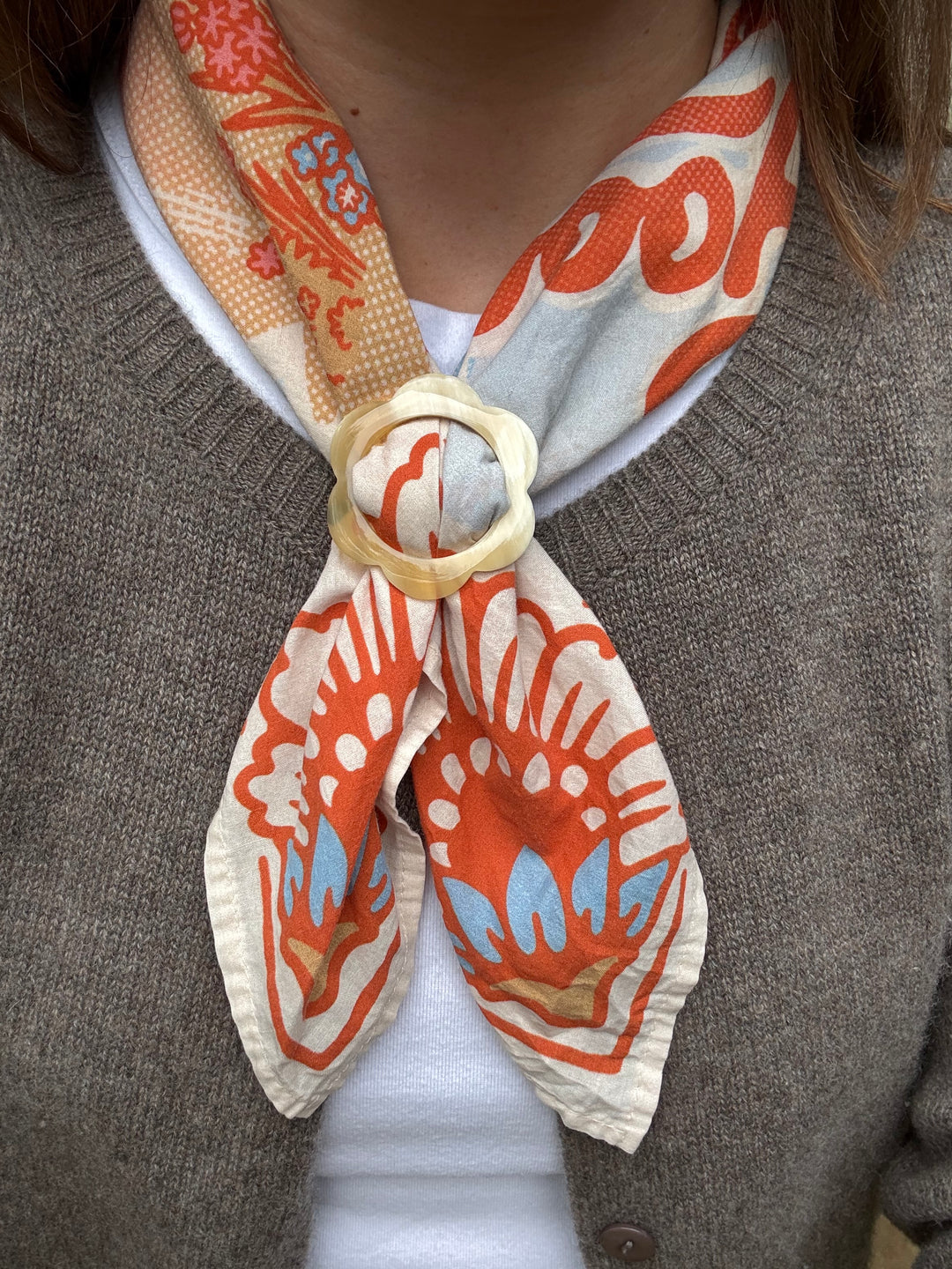 *NEW* Flower Power Horn Scarf Slide