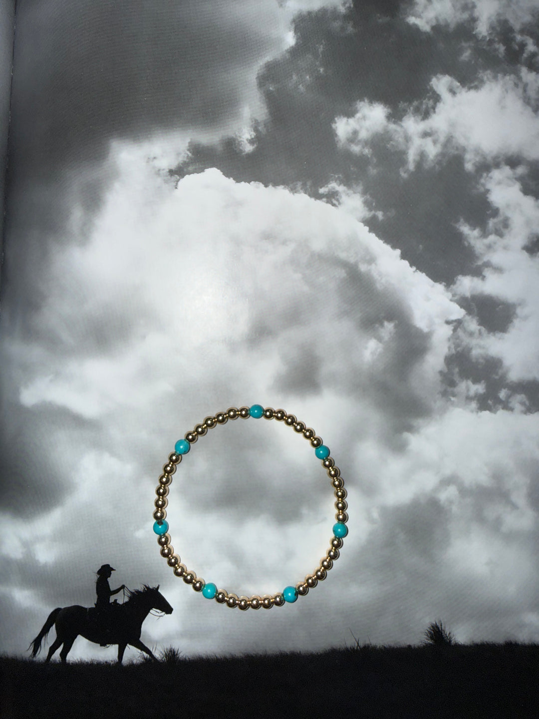 Cowgirl Arm Candy - Gold with Turquoise