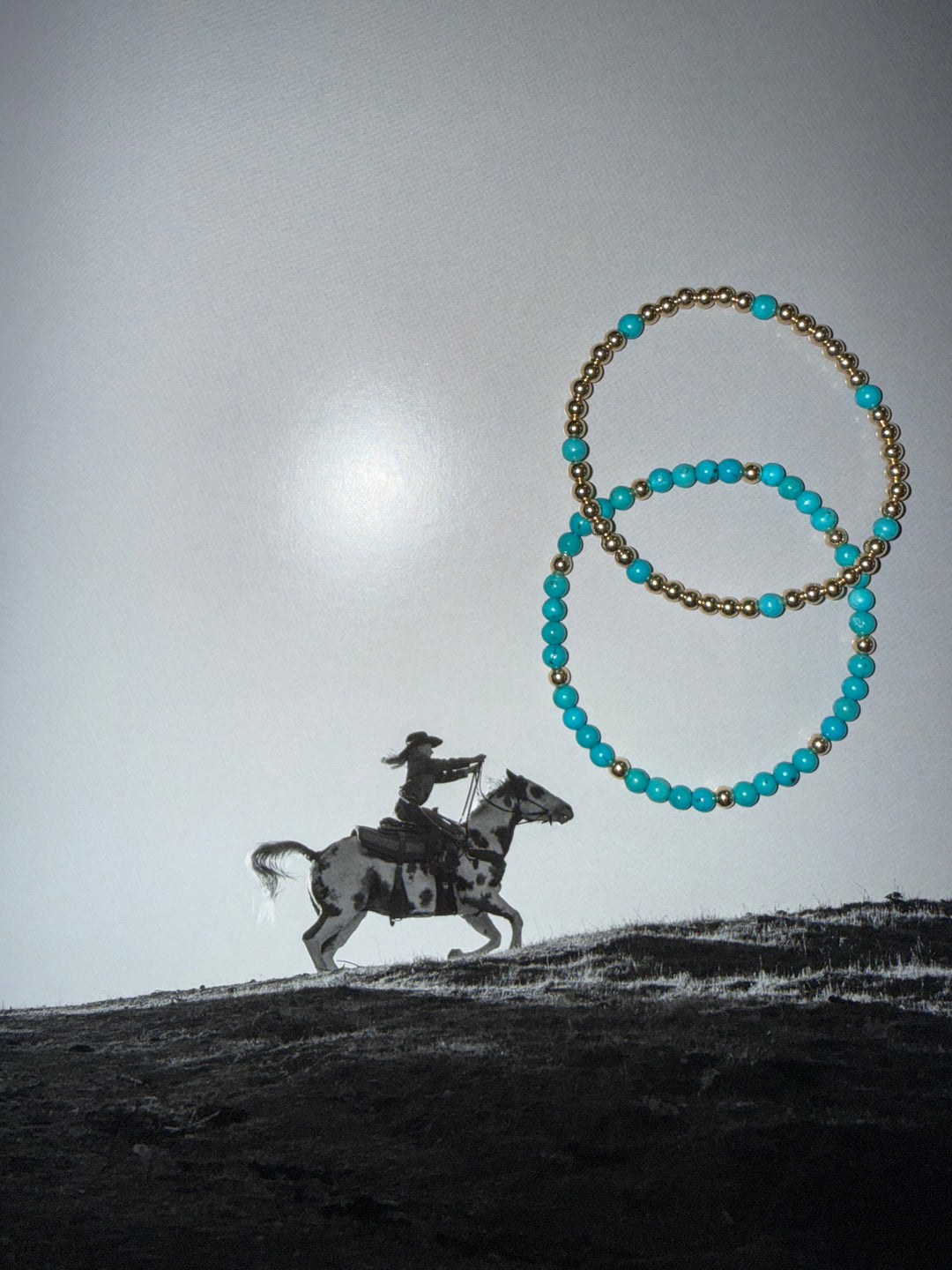 Cowgirl Arm Candy - Turquoise with Gold