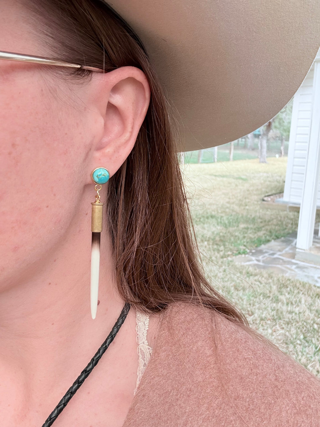 Turquoise Quill Earrings
