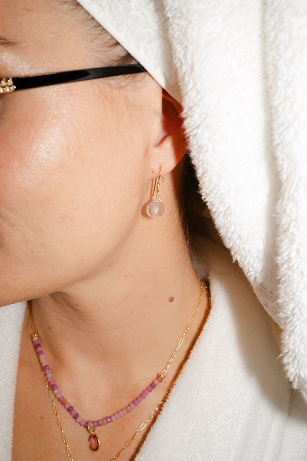 Chicle Dangles - Rose Quartz