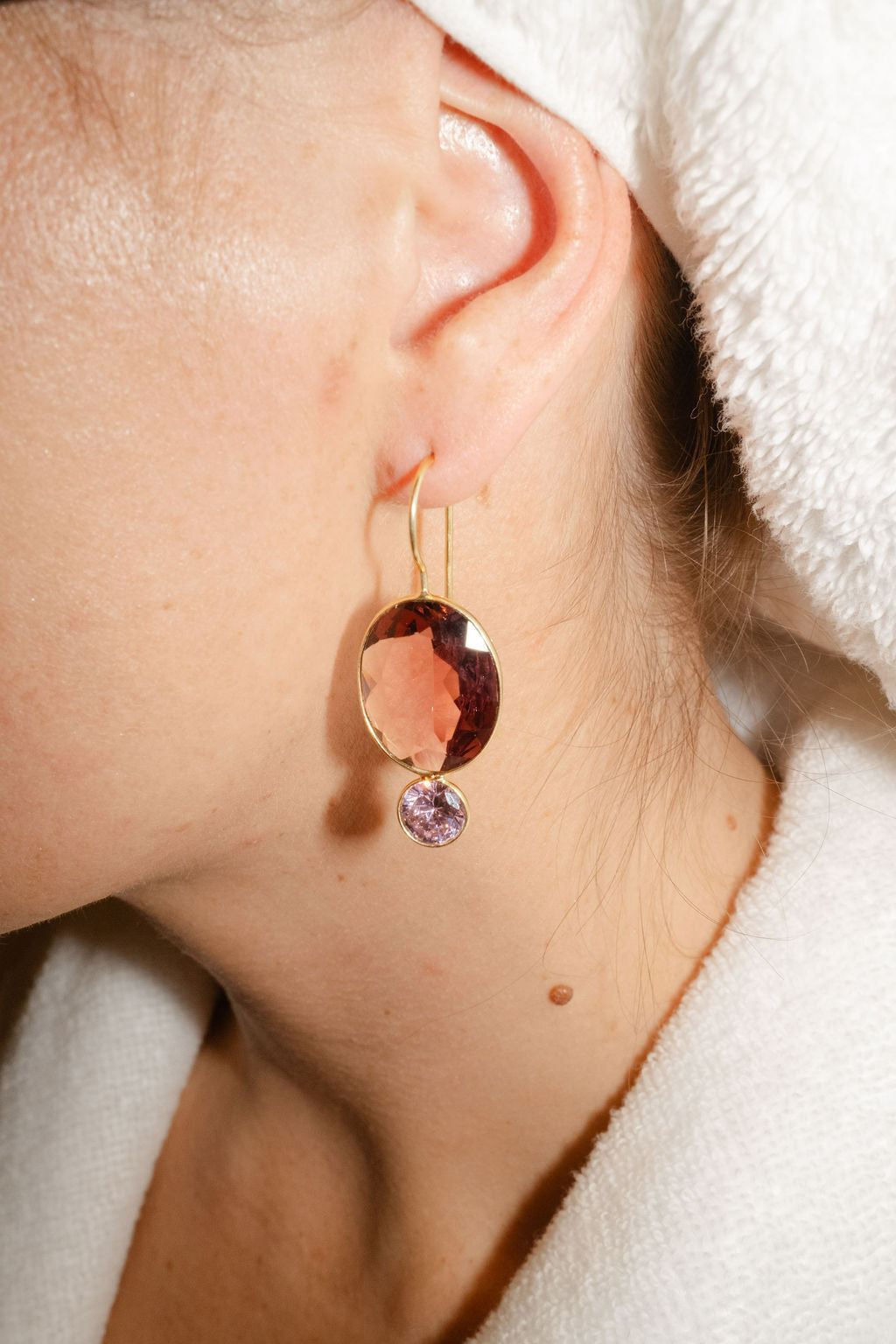 OMG Earrings - Rose Quartz